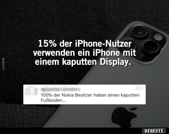 15% der iPhone-Nutzer verwenden ein iPhone mit einem.. - Lustige Bilder | DEBESTE.de