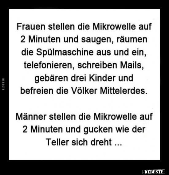 Frauen stellen die Mikrowelle auf 2 Minuten.. - Lustige Bilder | DEBESTE.de