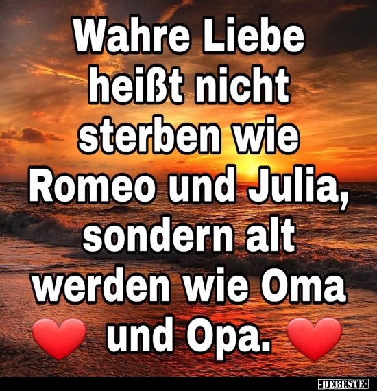 Wahre Liebe heißt nicht sterben wie Romeo und Julia.. - Lustige Bilder | DEBESTE.de
