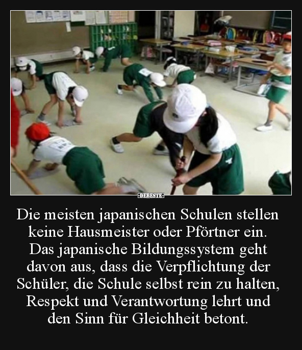 Die meisten japanischen Schulen stellen keine Hausmeister.. - Lustige Bilder | DEBESTE.de