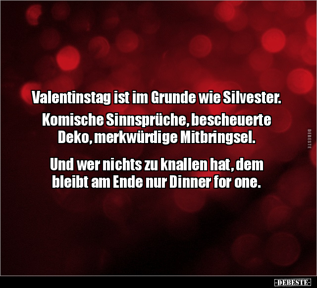 Valentinstag ist im Grunde wie Silvester.. - Lustige Bilder | DEBESTE.de