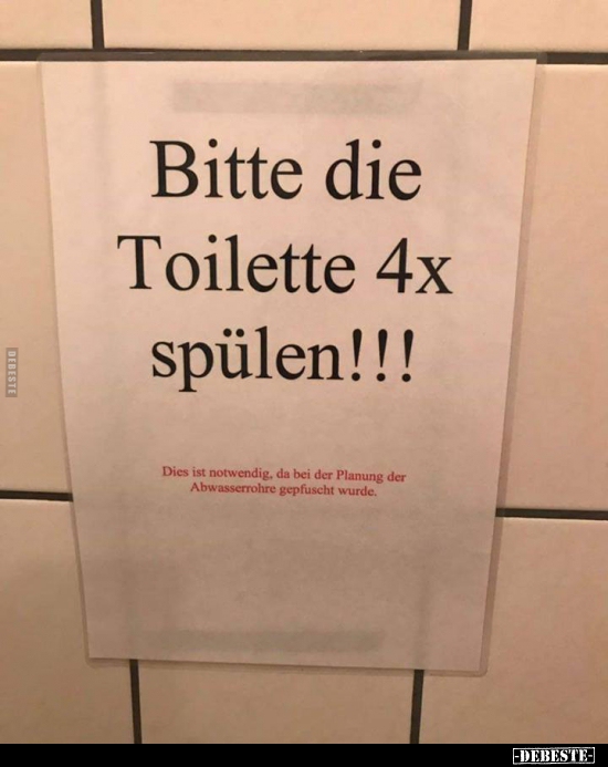 Bitte die Toilette 4x spülen! - Lustige Bilder | DEBESTE.de