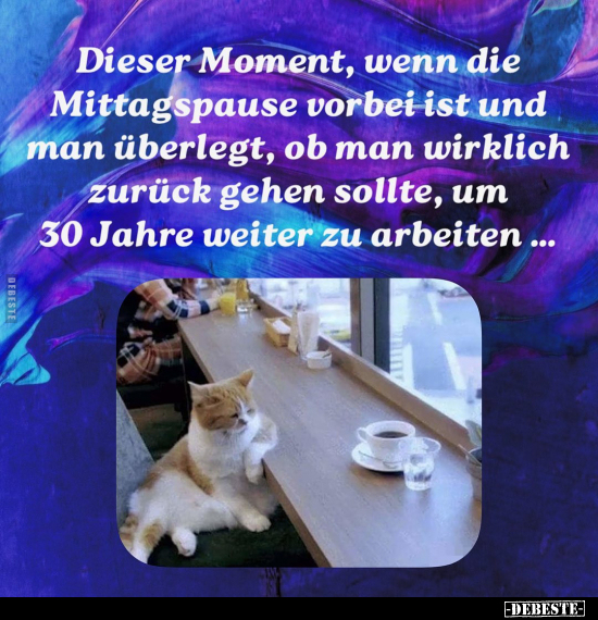 Dieser Moment, wenn die Mittagspause.. - Lustige Bilder | DEBESTE.de