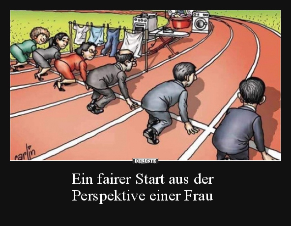 Ein fairer Start aus der Perspektive einer Frau.. - Lustige Bilder | DEBESTE.de