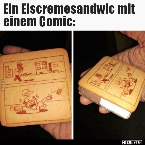 Ein Eiscremesandwic mit einem Comic.. - Lustige Bilder | DEBESTE.de