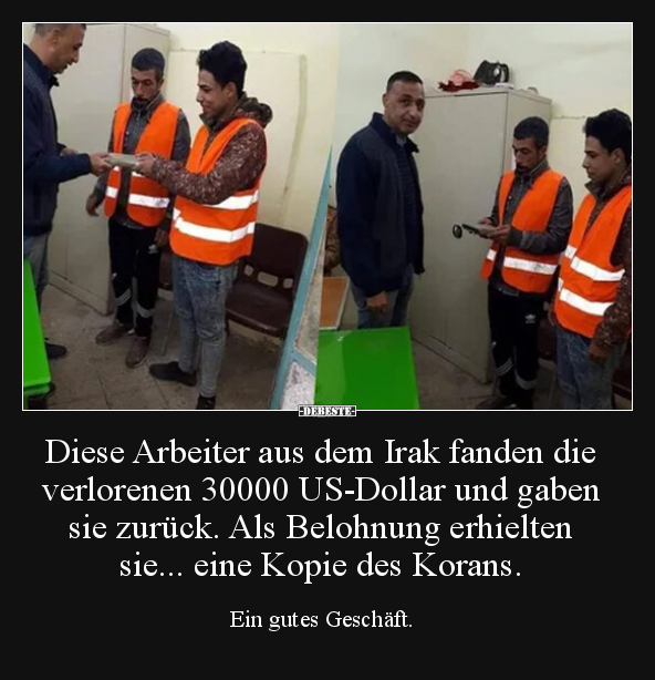 Diese Arbeiter aus dem Irak fanden die verlorenen 30000.. - Lustige Bilder | DEBESTE.de