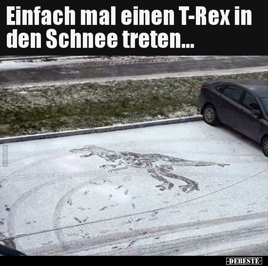 Einfach mal einen T-Rex in den Schnee treten... - Lustige Bilder | DEBESTE.de