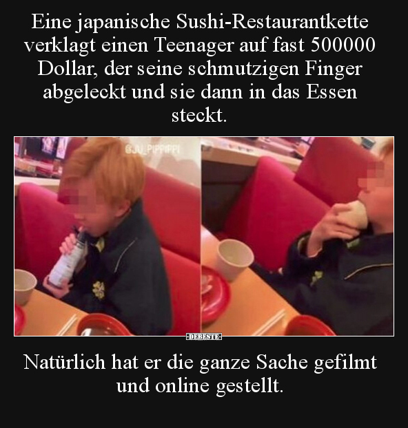 Eine japanische Sushi-Restaurantkette verklagt einen.. - Lustige Bilder | DEBESTE.de