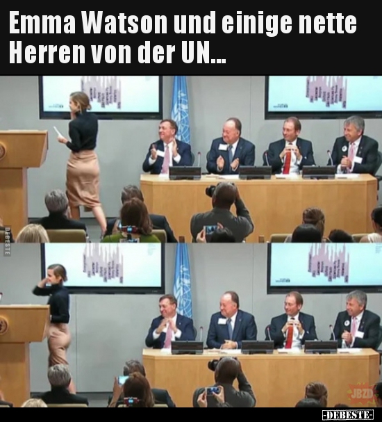 Emma Watson und einige nette Herren von der UN... - Lustige Bilder | DEBESTE.de