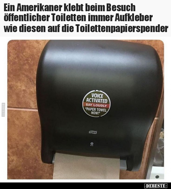 Ein Amerikaner klebt beim Besuch öffentlicher Toiletten.. - Lustige Bilder | DEBESTE.de