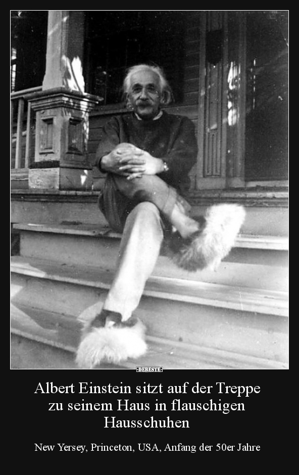 Albert Einstein sitzt auf der Treppe zu seinem Haus in.. - Lustige Bilder | DEBESTE.de