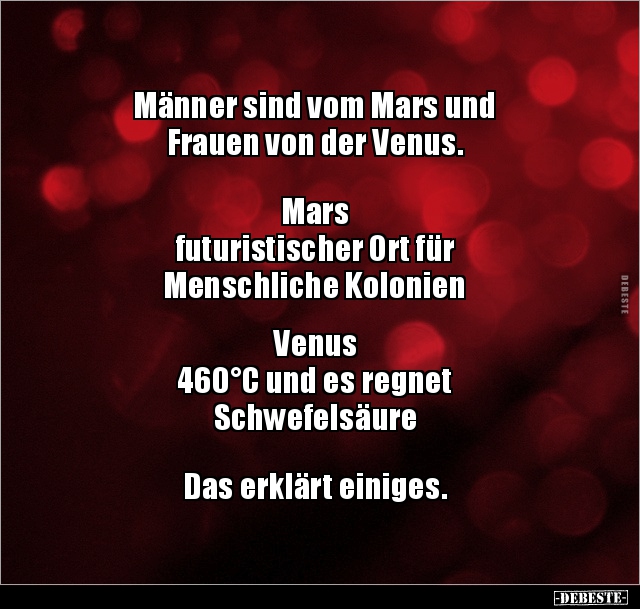 Männer sind vom Mars und Frauen von der.. - Lustige Bilder | DEBESTE.de