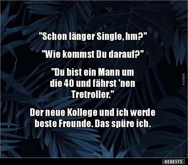 "Schon länger Single, hm?" "Wie kommst Du.." - Lustige Bilder | DEBESTE.de
