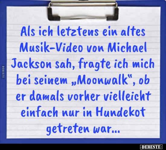 Als ich letztens ein altes Musik-Video von Michael Jackson.. - Lustige Bilder | DEBESTE.de