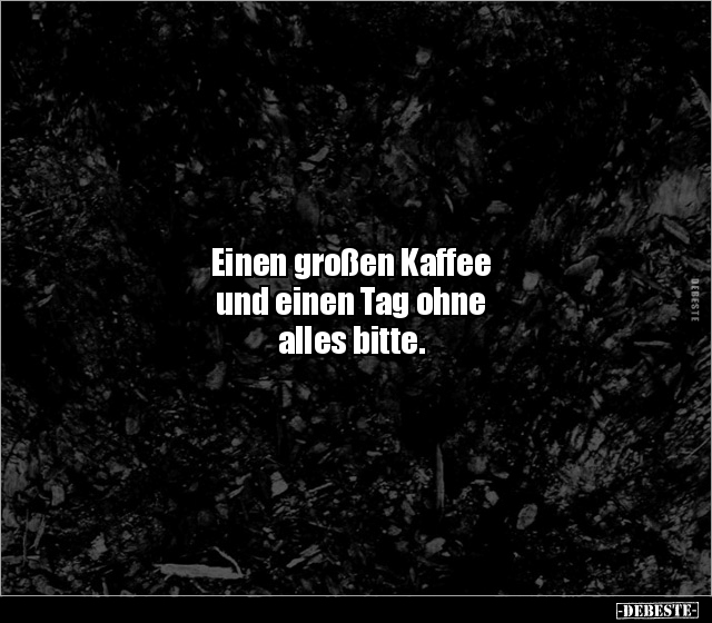 Einen großen Kaffee und einen Tag ohne alles bitte... - Lustige Bilder | DEBESTE.de