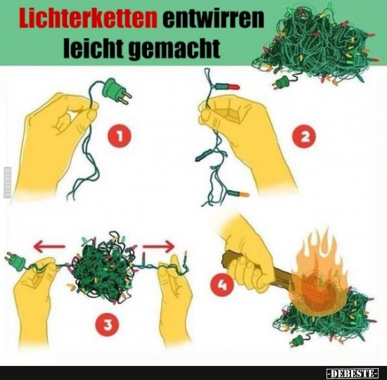 Lichterketten entwirren leicht gemacht.. - Lustige Bilder | DEBESTE.de
