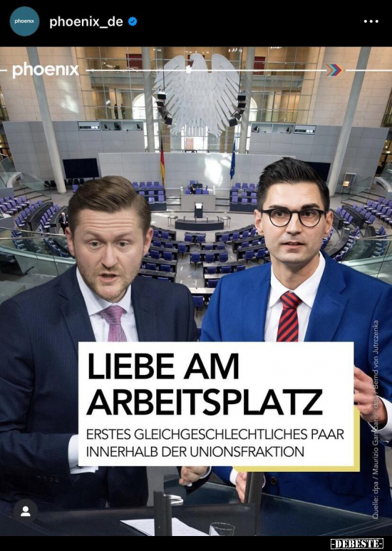 Liebe am Arbeitsplatz: Erstes gleichgeschlechtliches Paar.. - Lustige Bilder | DEBESTE.de