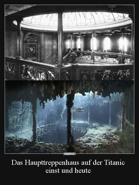 Das Haupttreppenhaus auf der Titanic einst und heute.. - Lustige Bilder | DEBESTE.de
