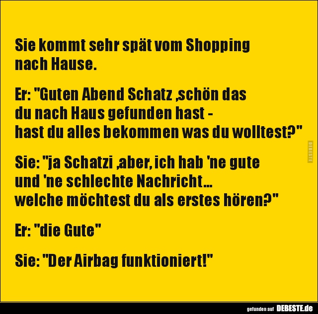 Sie kommt sehr spät vom Shopping nach Hause.. - Lustige Bilder | DEBESTE.de