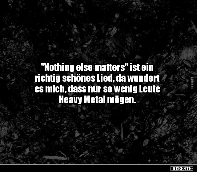 "Nothing else matters" ist ein richtig schönes Lied, da.. - Lustige Bilder | DEBESTE.de