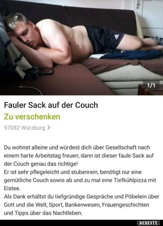 Fauler Sack auf der Couch.. - Lustige Bilder | DEBESTE.de