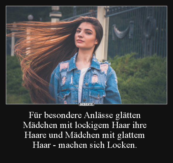 Für besondere Anlässe glätten Mädchen mit lockigem Haar.. - Lustige Bilder | DEBESTE.de