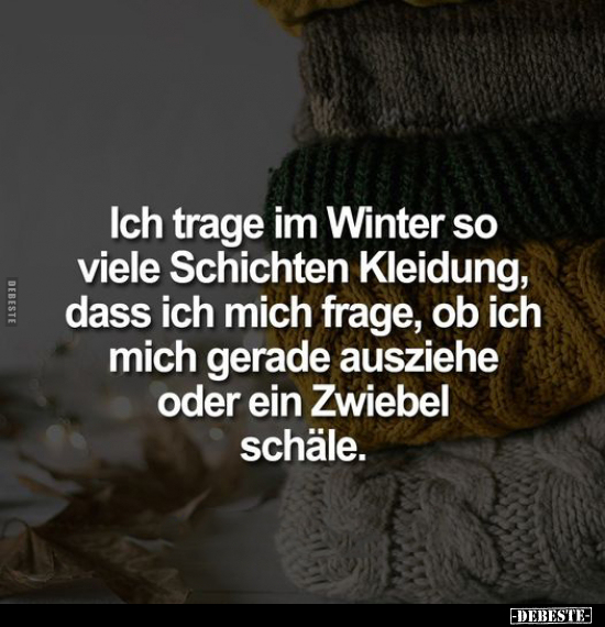 Ich trage im Winter so viele Schichten Kleidung, dass ich.. - Lustige Bilder | DEBESTE.de