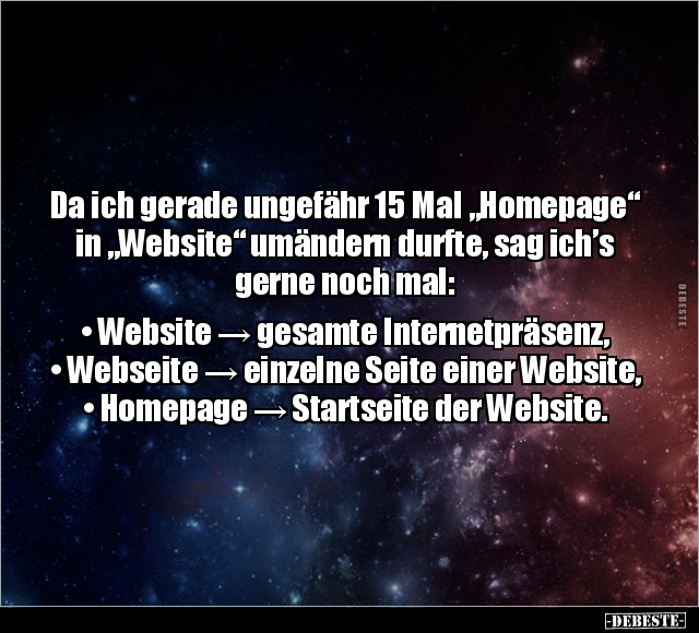 Da ich gerade ungefähr 15 Mal "Homepage" in "Website".. - Lustige Bilder | DEBESTE.de