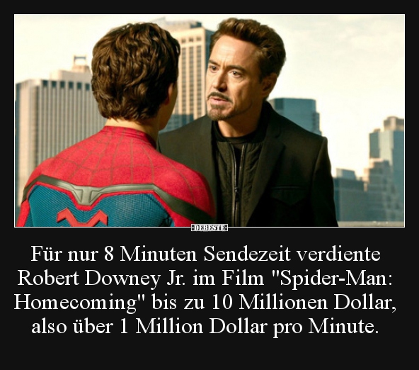 Für nur 8 Minuten Sendezeit verdiente Robert Downey Jr. im.. - Lustige Bilder | DEBESTE.de