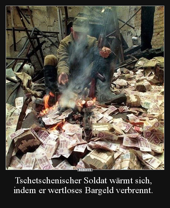 Tschetschenischer Soldat wärmt sich, indem er wertloses.. - Lustige Bilder | DEBESTE.de