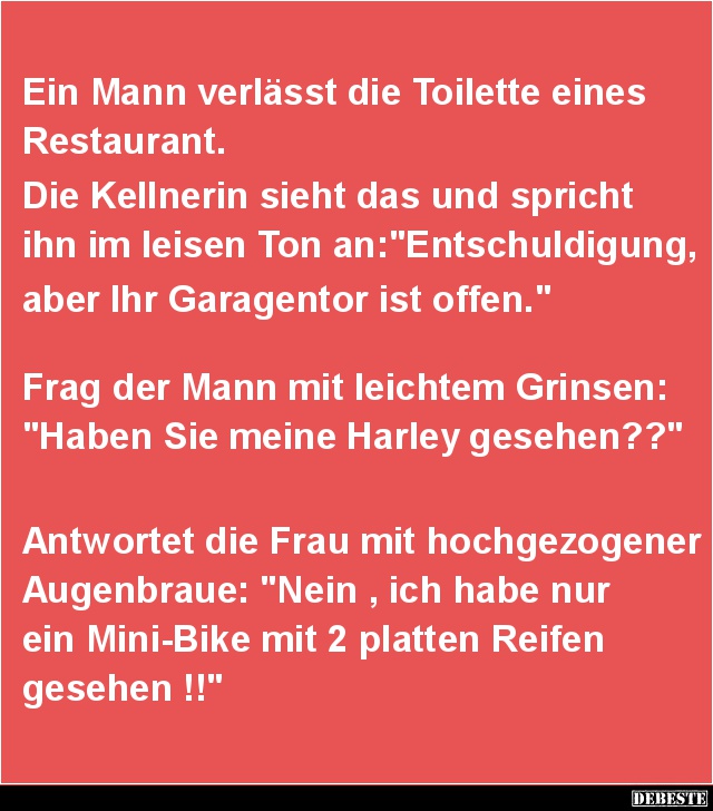 Ein Mann verlässt die Toilette eines Restaurant.. - Lustige Bilder | DEBESTE.de