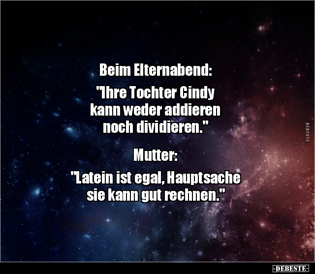 Beim Elternabend: "Ihre Tochter Cindy kann weder.." - Lustige Bilder | DEBESTE.de