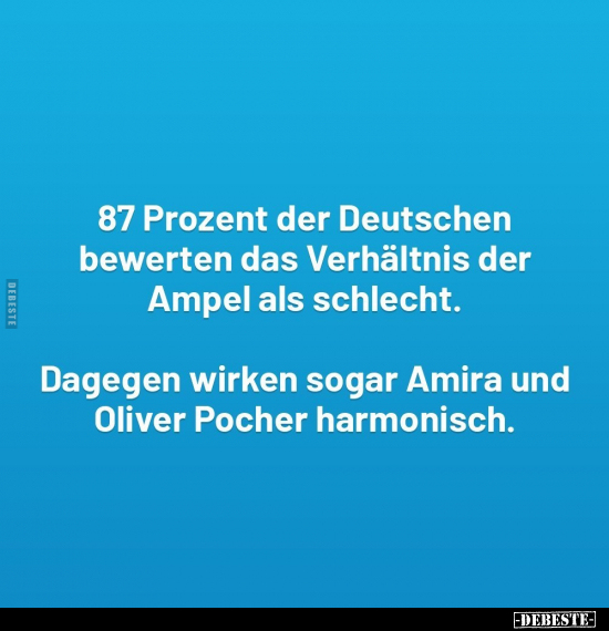 87 Prozent der Deutschen bewerten das Verhältnis der Ampel.. - Lustige Bilder | DEBESTE.de