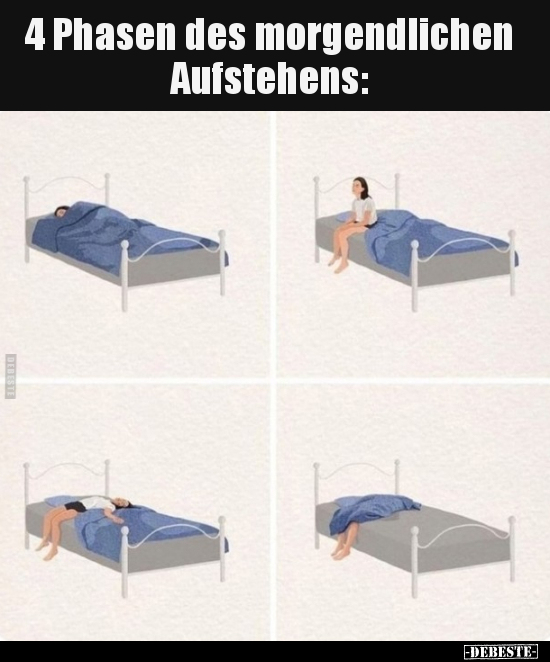 4 Phasen des morgendlichen Aufstehens.. - Lustige Bilder | DEBESTE.de