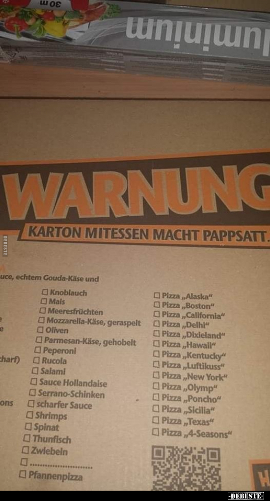 Warnung: Karton mitessen macht pappsatt.. - Lustige Bilder | DEBESTE.de