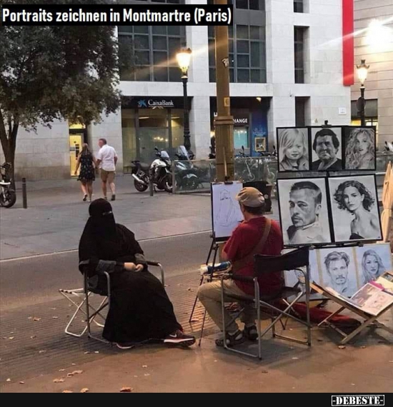 Portraits zeichen in Montmartre (Paris).. - Lustige Bilder | DEBESTE.de