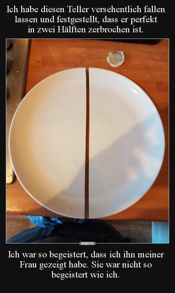 Ich habe diesen Teller versehentlich fallen lassen und.. - Lustige Bilder | DEBESTE.de