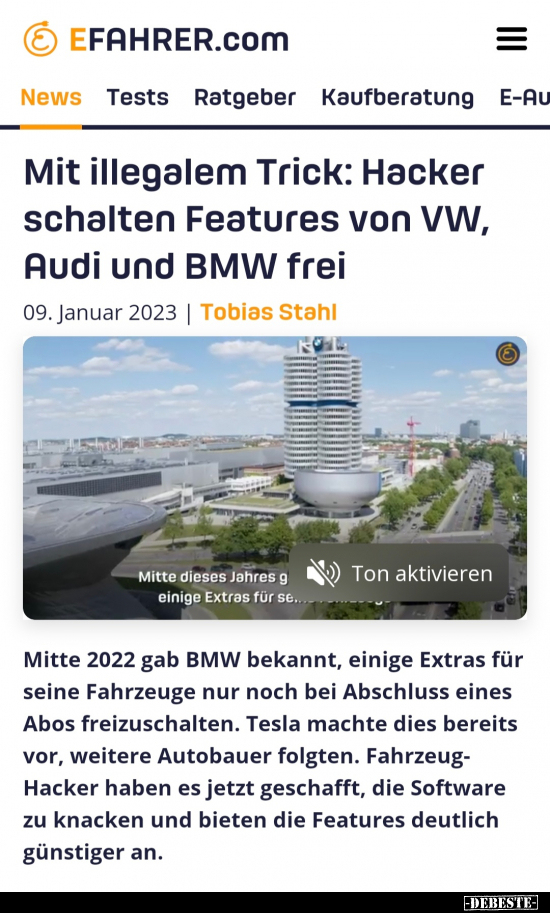 Mit illegalem Trick: Hacker schalten Features von VW, Audi.. - Lustige Bilder | DEBESTE.de