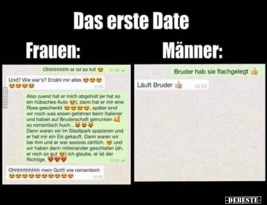 Das erste Date... Frauen / Männer. - Lustige Bilder | DEBESTE.de