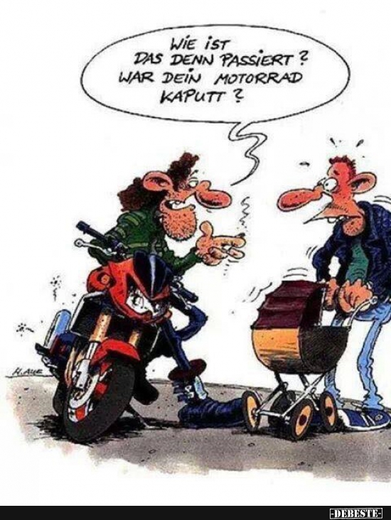 Wie ist das den passiert? War dein Motorrad kaputt? - Lustige Bilder | DEBESTE.de