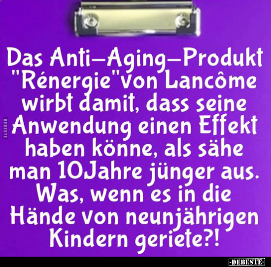 Das Anti-Aging-Produkt "Rénergie".. - Lustige Bilder | DEBESTE.de