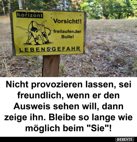 Vorsicht!! freilaufender Bulle!.. - Lustige Bilder | DEBESTE.de
