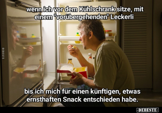 Wenn ich vor dem Kühlschrank sitze, mit einem.. - Lustige Bilder | DEBESTE.de