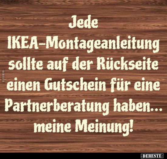 Jede IKEA-Montageanleitung sollte auf der Rückseite einen.. - Lustige Bilder | DEBESTE.de
