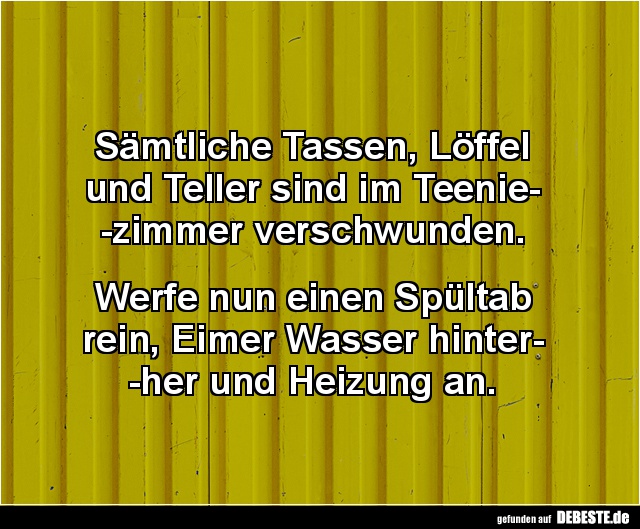 Sämtliche Tassen,Löffel und Teller sind.. - Lustige Bilder | DEBESTE.de