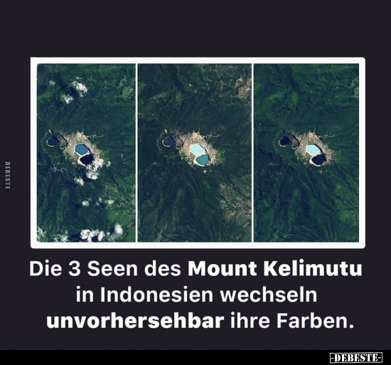 Die 3 Seen des Mount Kelimutu in Indonesien.. - Lustige Bilder | DEBESTE.de
