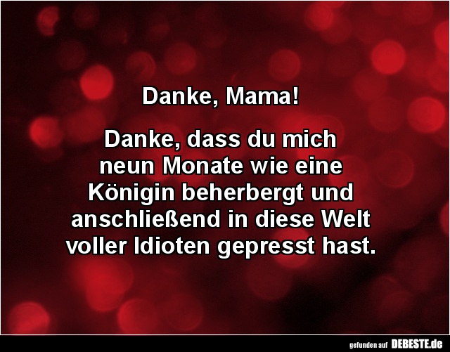Danke, Mama! Danke, dass du mich neun Monate.. - Lustige Bilder | DEBESTE.de