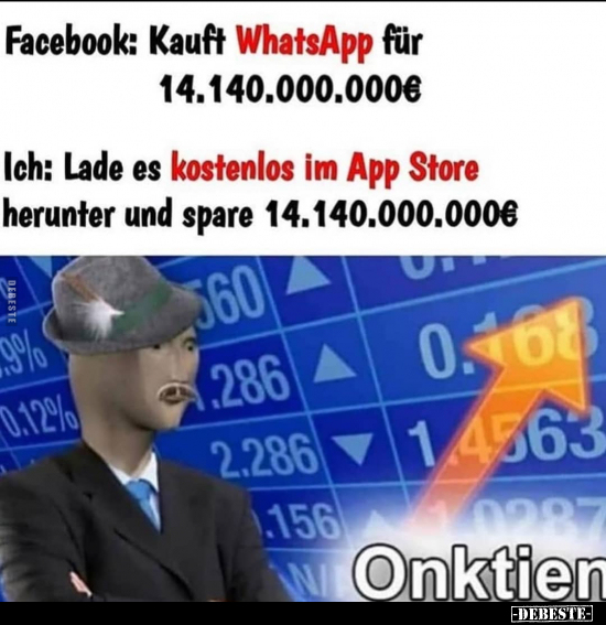 Facebook: Kauft WhatsApp für 14.140.000.0000€.. - Lustige Bilder | DEBESTE.de