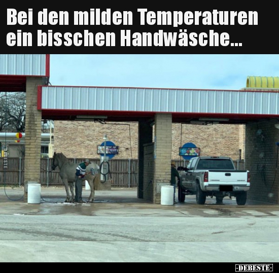 Bei den milden Temperaturen ein bisschen Handwäsche... - Lustige Bilder | DEBESTE.de