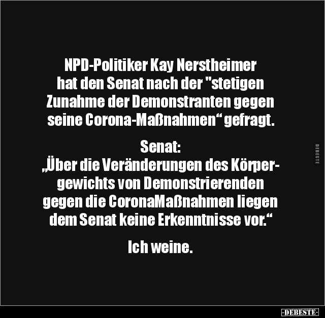 NPD-Politiker Kay Nerstheimer hat den Senat nach der.. - Lustige Bilder | DEBESTE.de
